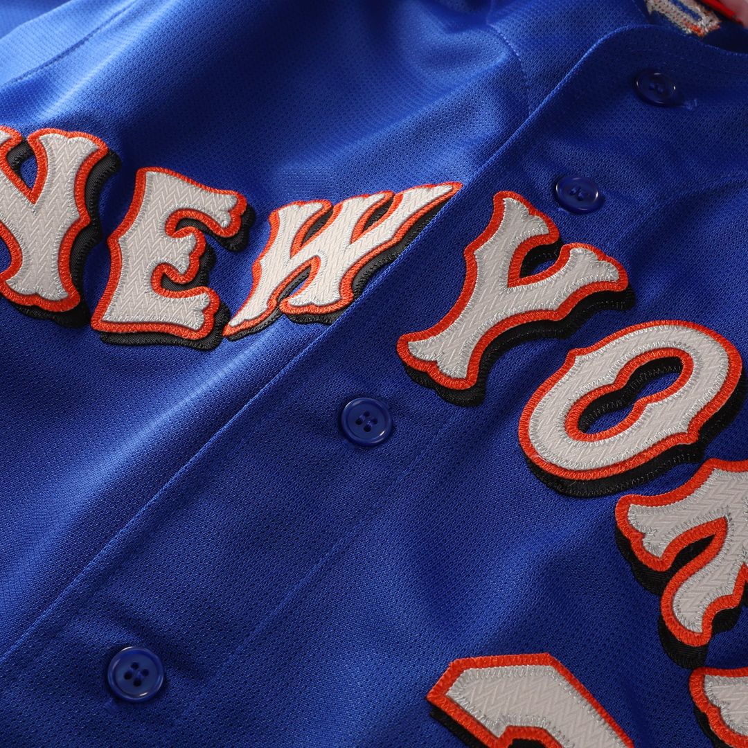 Men's New York Mets Mike Piazza Royal Mesh Batting Practice Button-Up Jersey