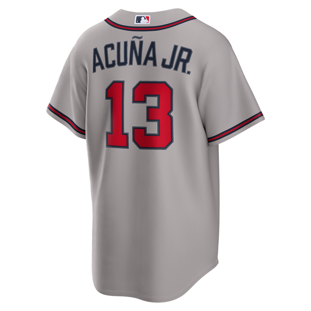 Men's Atlanta Braves Ronald Acuña Jr. Gray Road Replica Jersey