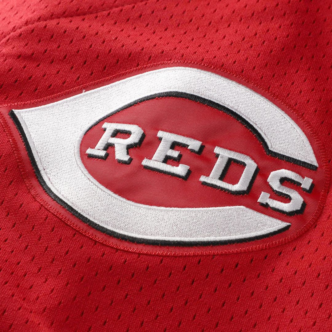 Men's Cincinnati Reds Barry Larkin Red Throwback Mesh Batting Practice Jersey