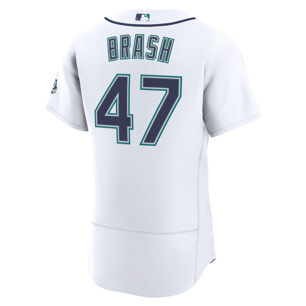 Men's Seattle Mariners Matt Brash White Home 50th Season Jersey