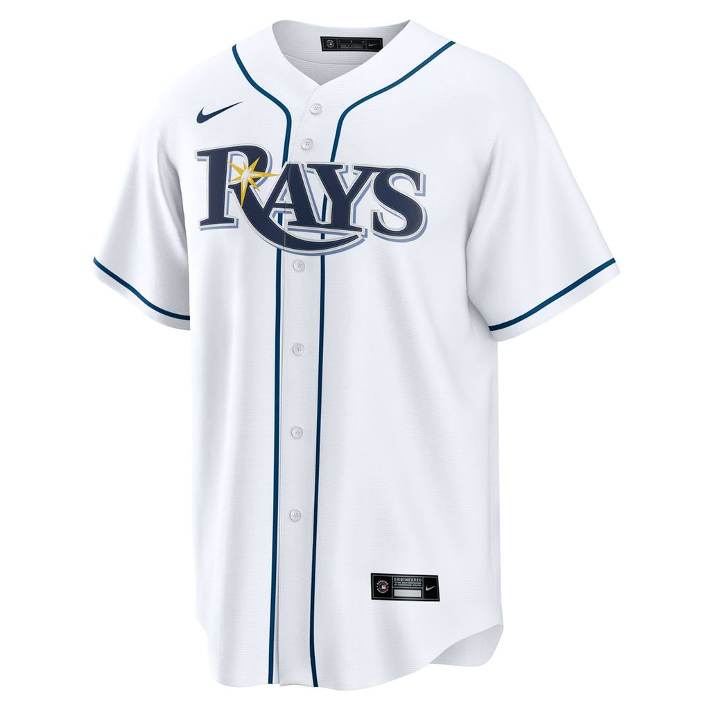 Men's Tampa Bay Rays Junior Caminero White Home Replica Jersey