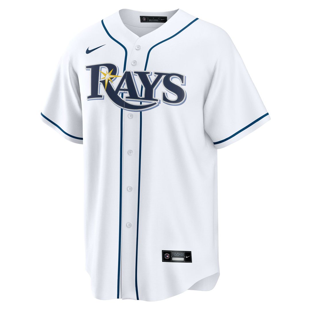 Men's Tampa Bay Rays Junior Caminero White Home Replica Jersey