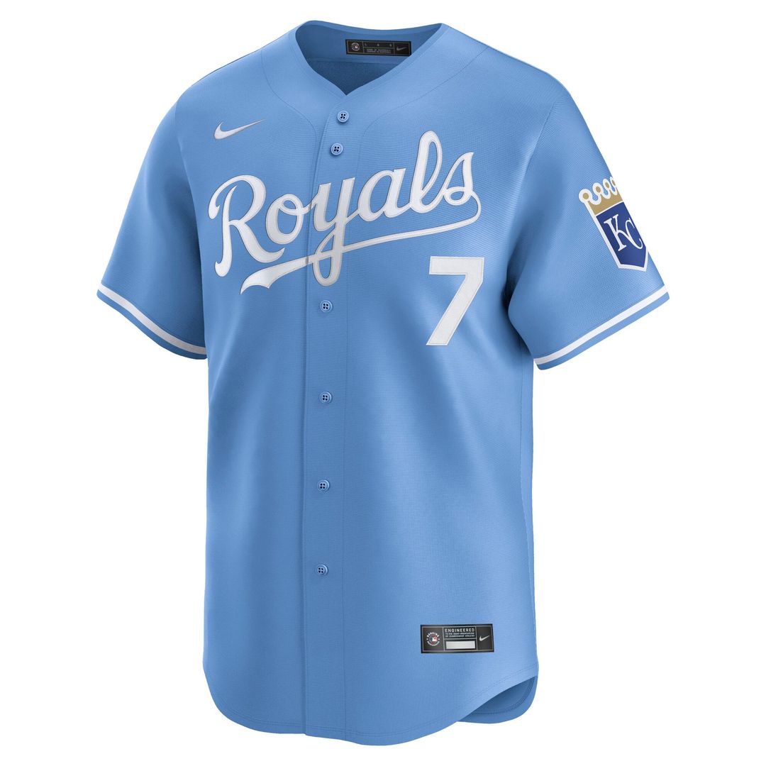 Men's Kansas City Royals Bobby Witt Jr. Light Blue Alternate Player Jersey