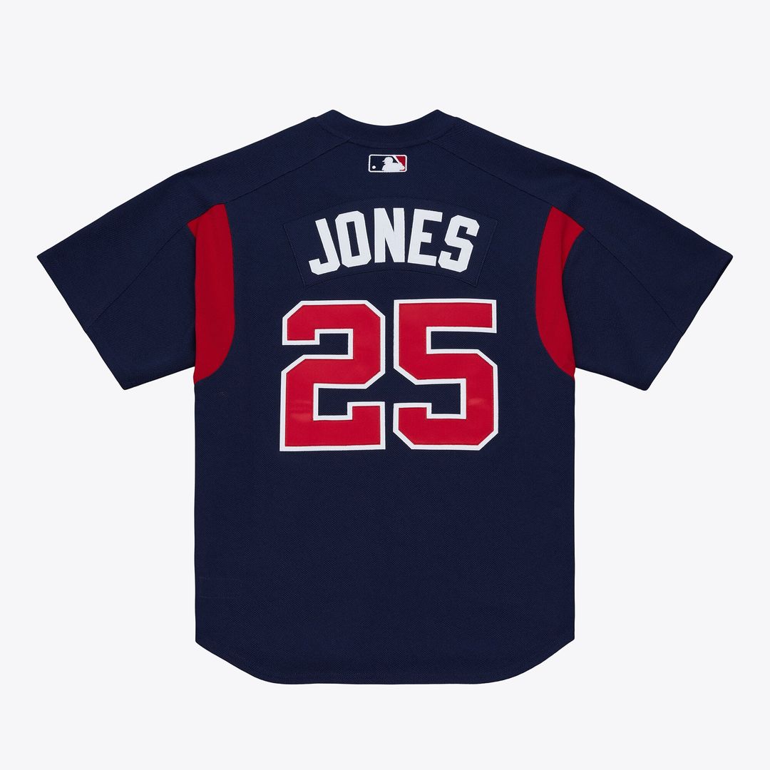 Men's Atlanta Braves Andruw Jones Navy Batting Practice Jersey