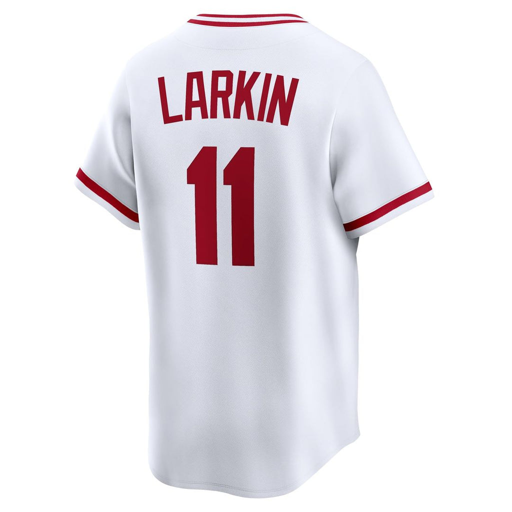 Men's Cincinnati Reds Barry Larkin White Throwback Jersey