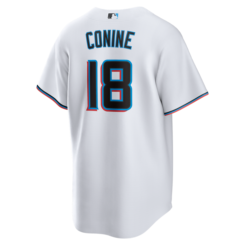 Men's Miami Marlins Griffin Conine White Home Replica Jersey