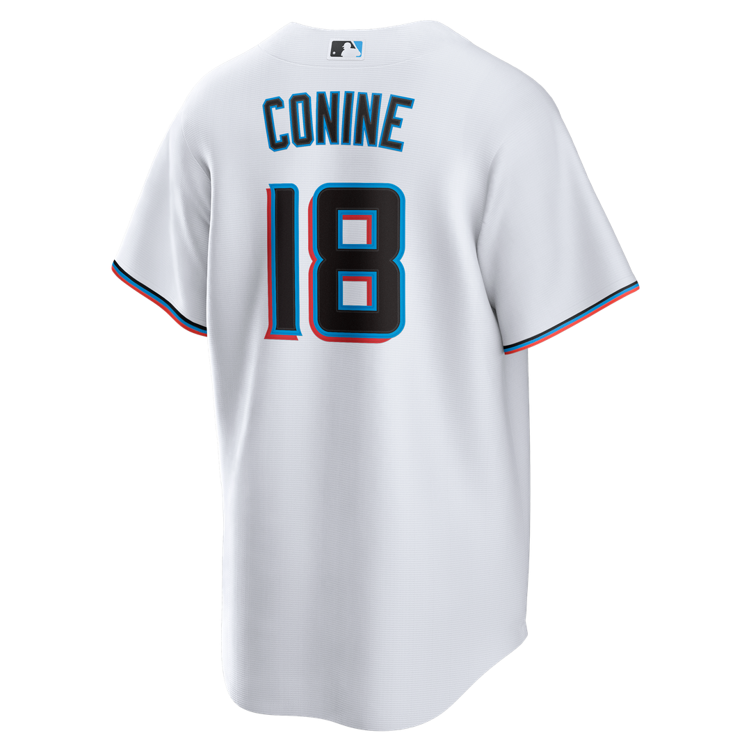 Men's Miami Marlins Griffin Conine White Home Replica Jersey