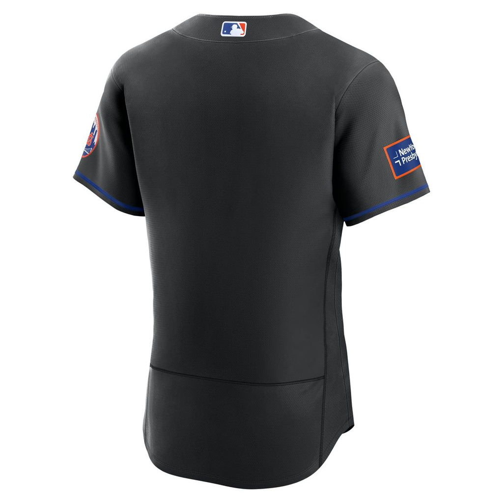 Men's New York Mets Black Alternate Sponsor Patch Jersey