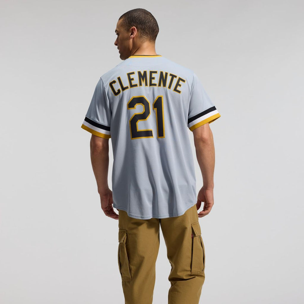Men's Pittsburgh Pirates Roberto Clemente Gray Throwback Jersey
