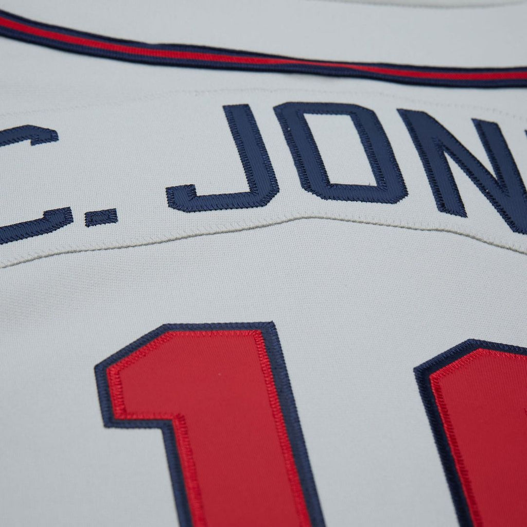 Men's Atlanta Braves Chipper Jones Gray 1995 Throwback Jersey