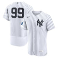 Men's New York Yankees Aaron Judge White Home Sponsor Patch Jersey