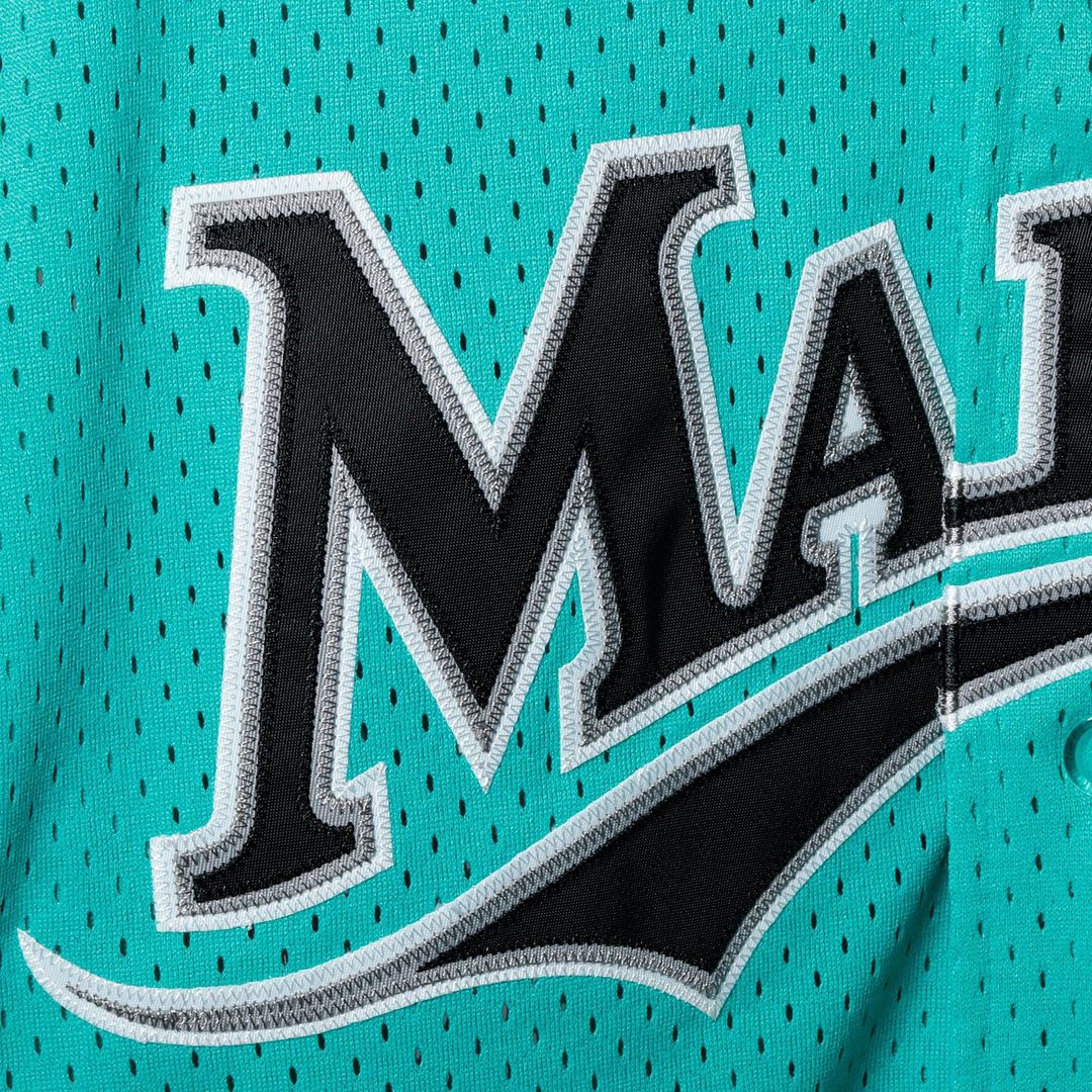 Men's Florida Marlins Andre Dawson Teal Mesh Batting Practice Button-Up Jersey