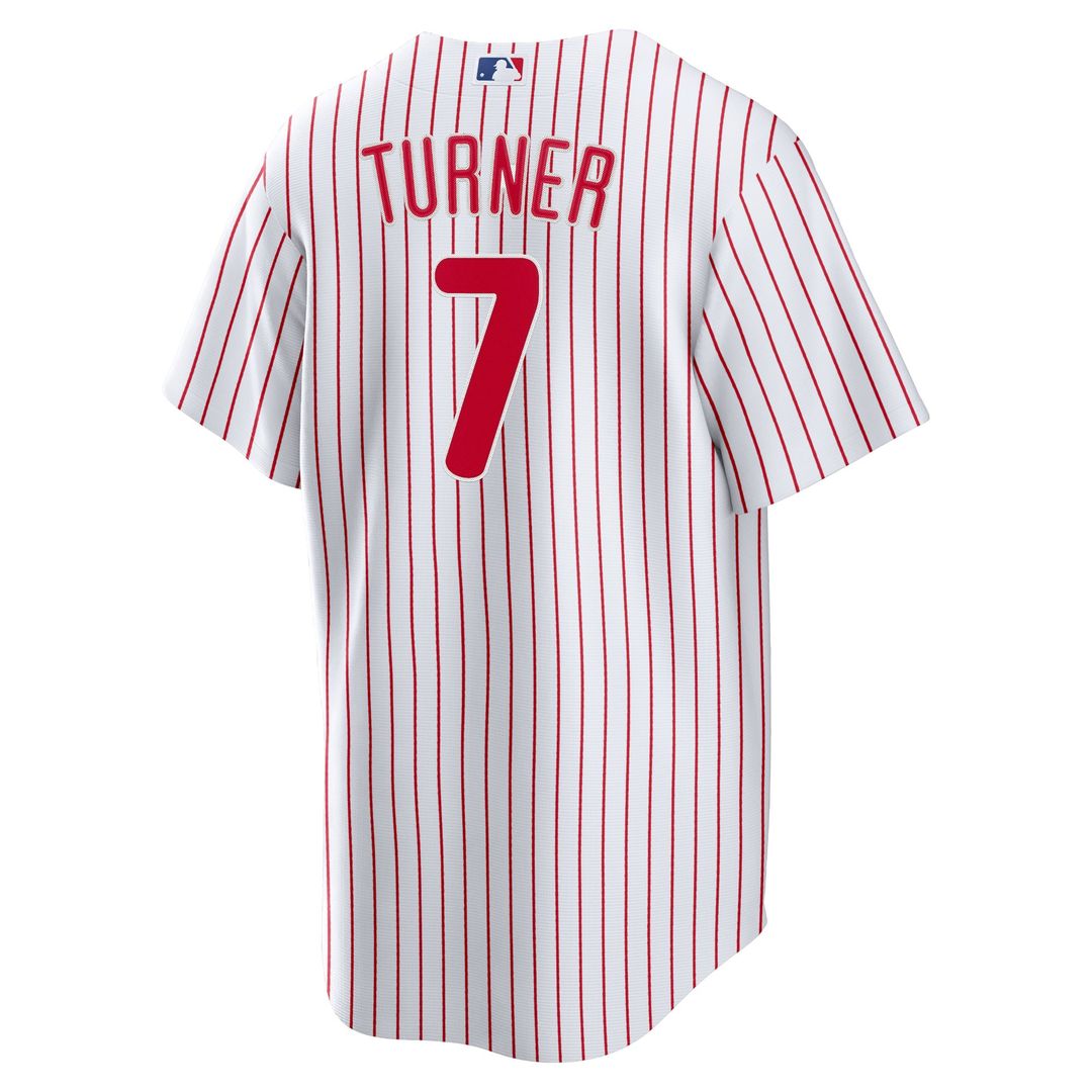 Men's Philadelphia Phillies Trea Turner White Home Replica Player Jersey