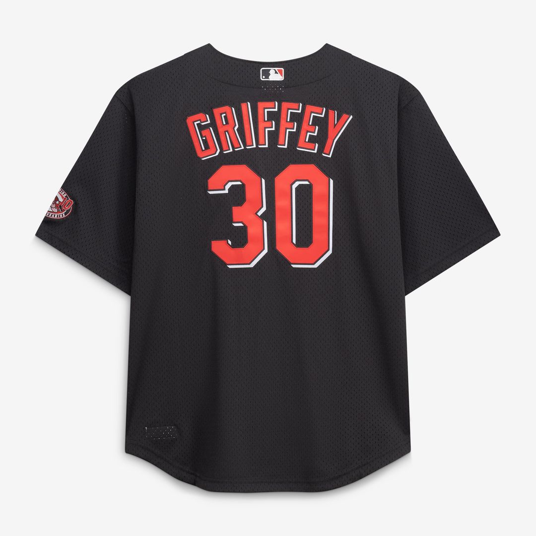 Men's Cincinnati Reds Ken Griffey Jr. it Black Big & Tall Mesh Batting Practice Jersey