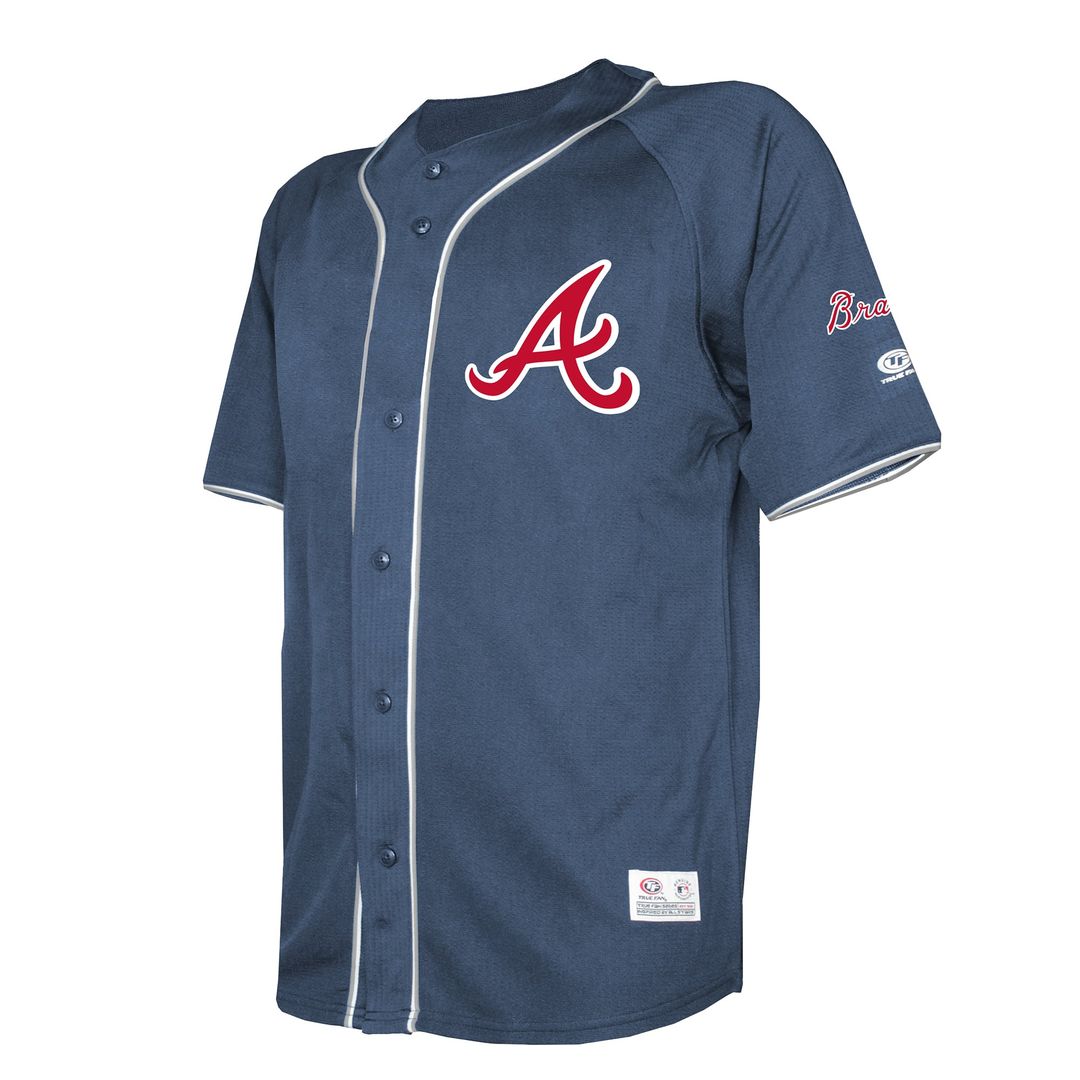 Men's Atlanta Braves Navy Team Color Full-Button Fashion Jersey