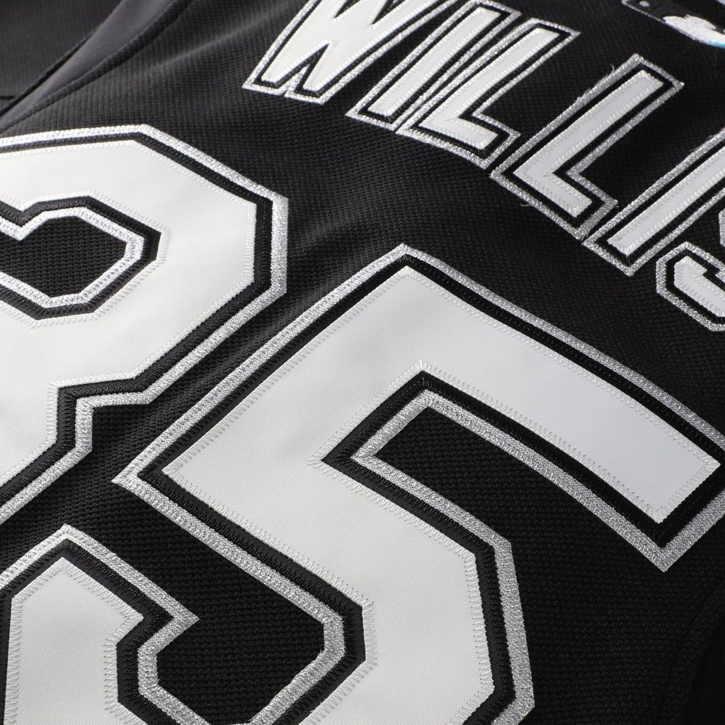 Men's Florida Marlins Dontrelle Willis Black Mesh Batting Practice Button-Up Jersey