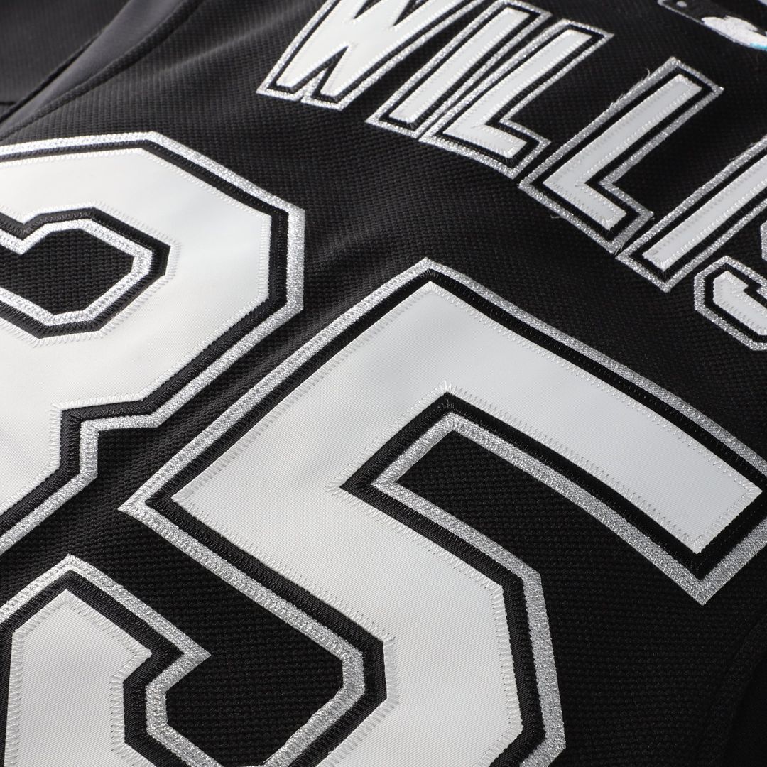 Men's Florida Marlins Dontrelle Willis Black Mesh Batting Practice Button-Up Jersey