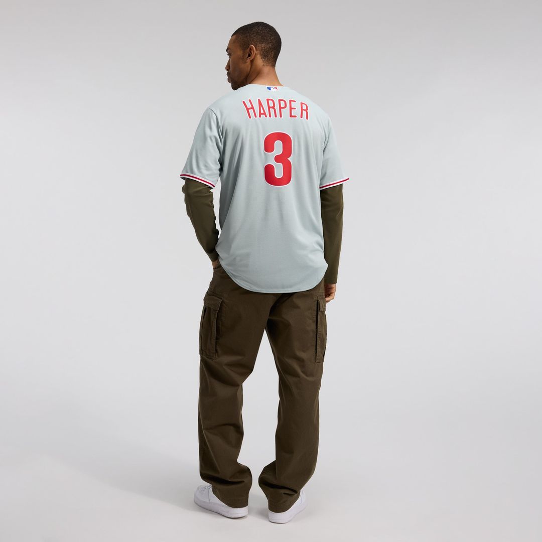 Men's Philadelphia Phillies Bryce Harper Gray Road Replica Jersey
