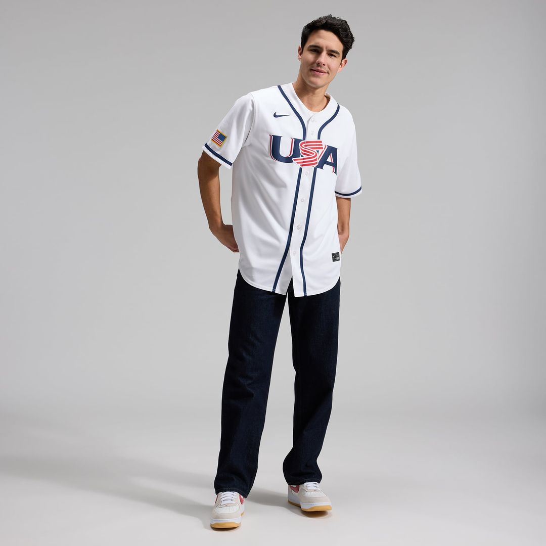 Men's USA Baseball Aaron Judge White 2026 World Baseball Classic Home Stadium Jersey