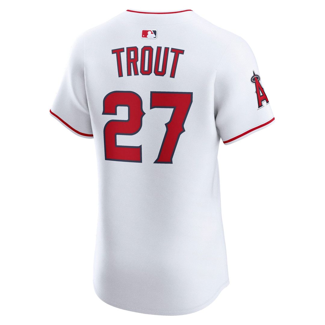 Men's Los Angeles Angels Mike Trout White Home Elite Player Jersey
