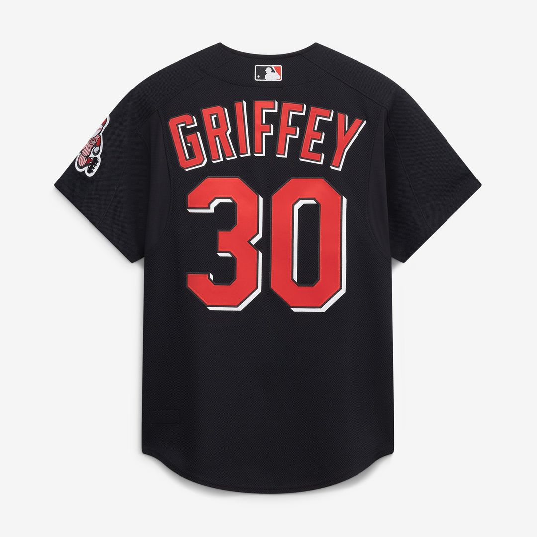 Men's Cincinnati Reds Ken Griffey Jr. it Black Mesh Batting Practice Jersey