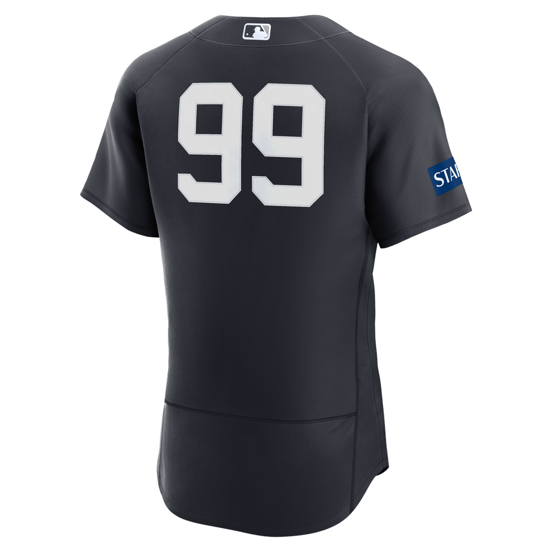 Men's New York Yankees Aaron Judge White Home Sponsor Patch Jersey