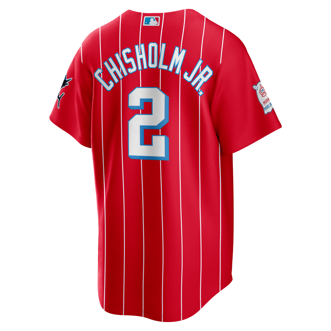 Men's Miami Marlins Jazz Chisholm Jr. Red City Connect Replica Jersey