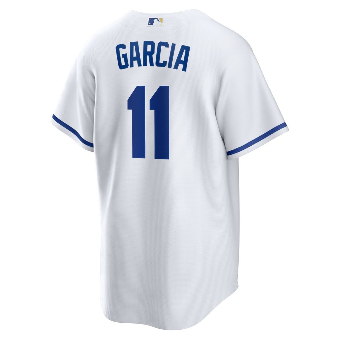 Men's Kansas City Royals Maikel Garcia White Home Replica Jersey