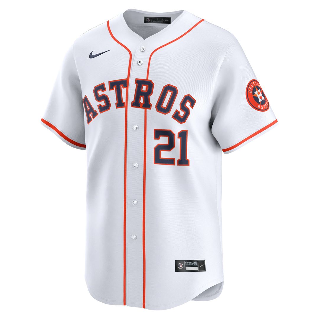 Men's Houston Astros Yainer Diaz White Home Player Jersey