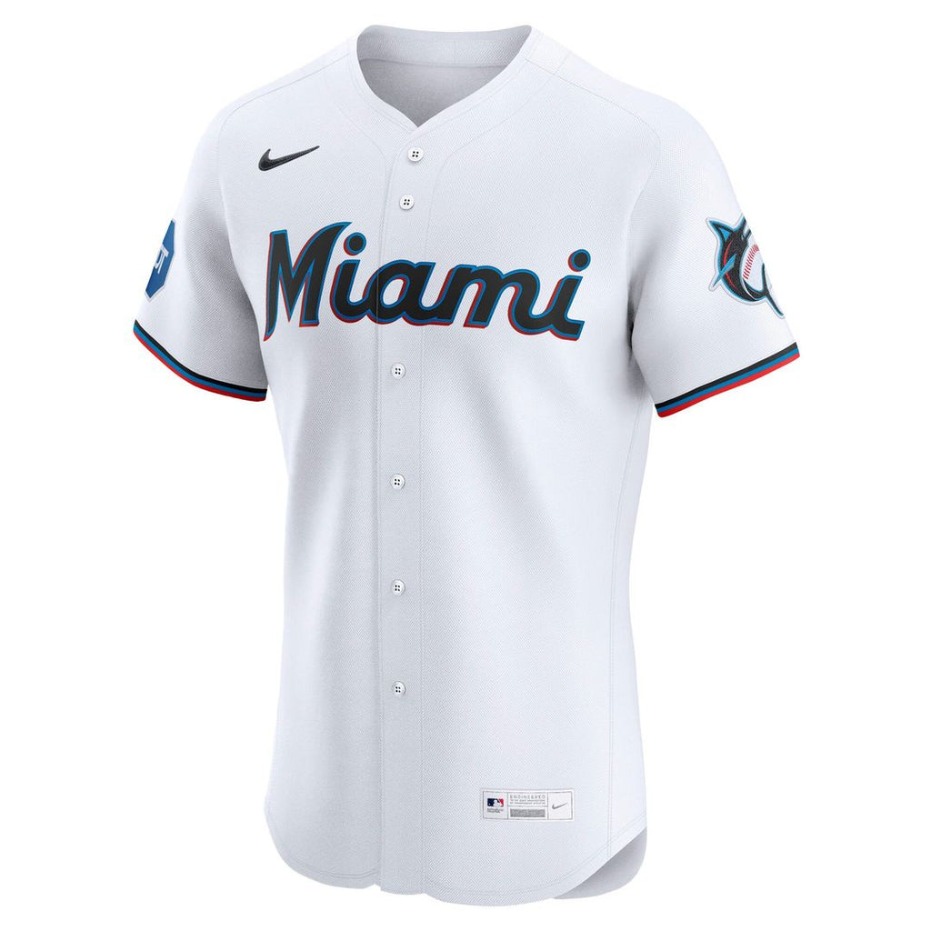 Men's Miami Marlins White Home Elite Jersey