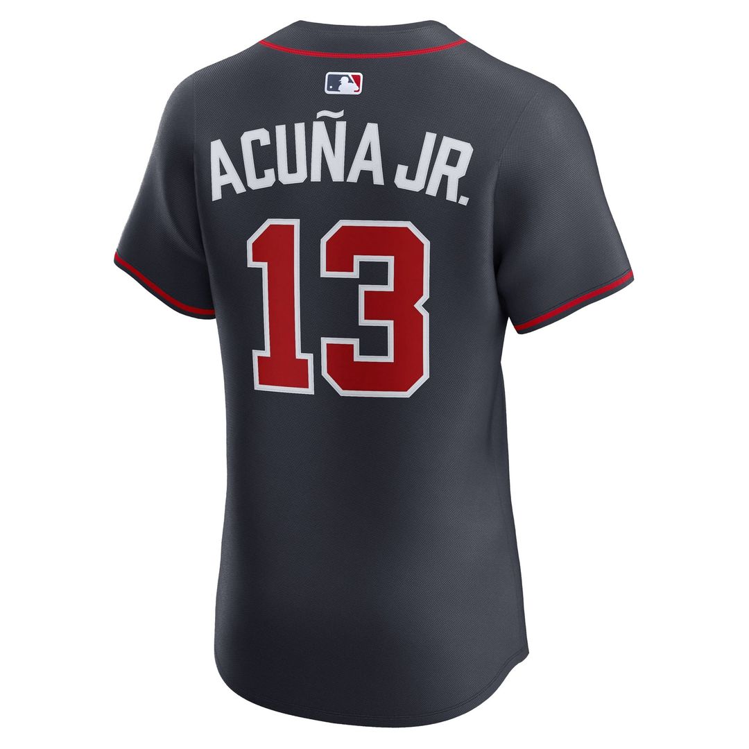 Men's Atlanta Braves Ronald Acuña Jr. White Home Elite Player Jersey