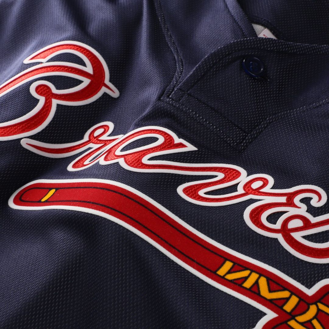 Men's Atlanta Braves Chipper Jones Navy Batting Practice Jersey
