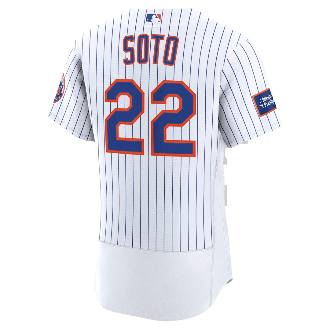 Men's New York Mets Juan Soto White Home Sponsor Patch Jersey