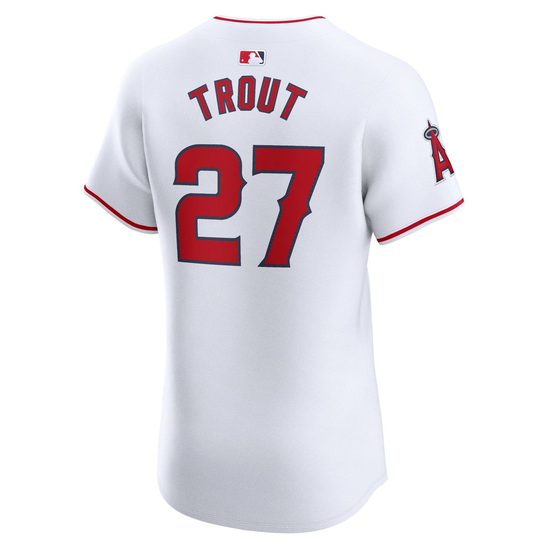 Men's Los Angeles Angels Mike Trout White Home Elite Player Jersey