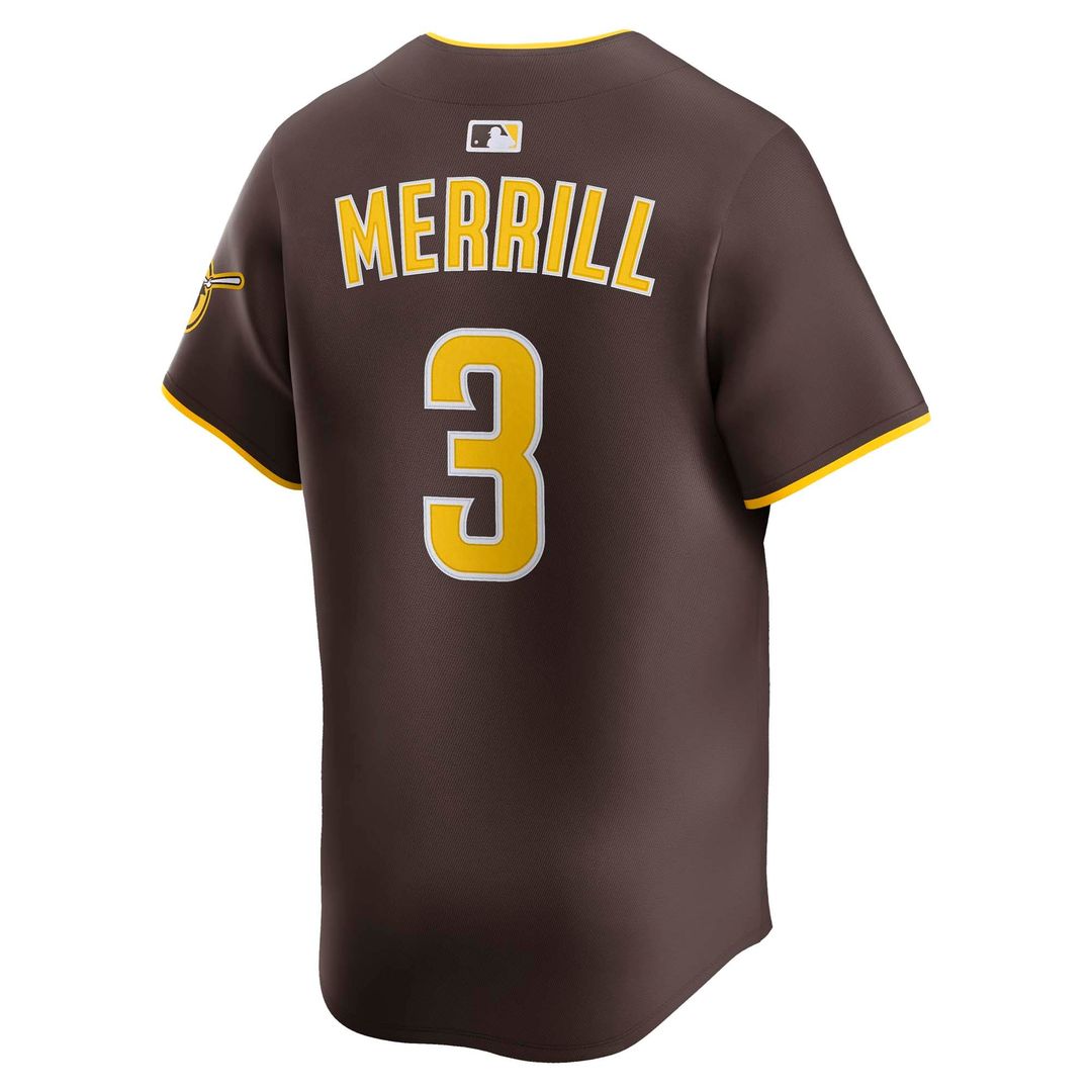 Men's San Diego Padres Jackson Merrill Brown Road Player Jersey