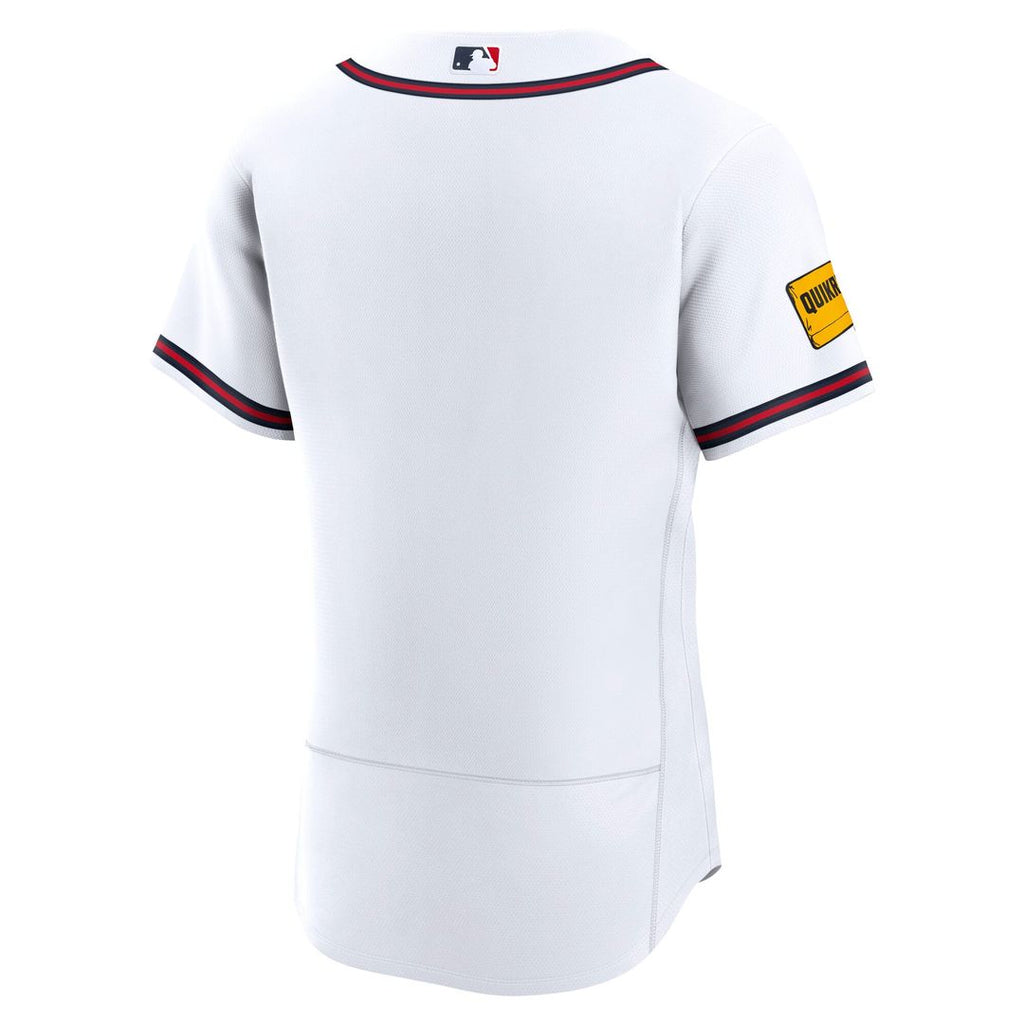 Men's Atlanta Braves White Home Sponsor Patch Jersey