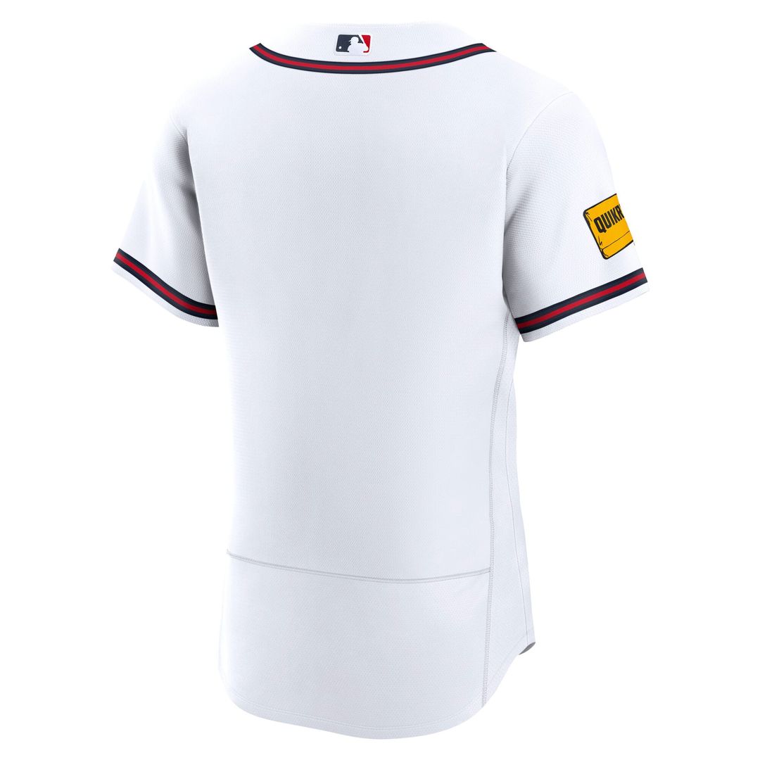 Men's Atlanta Braves White Home Sponsor Patch Jersey