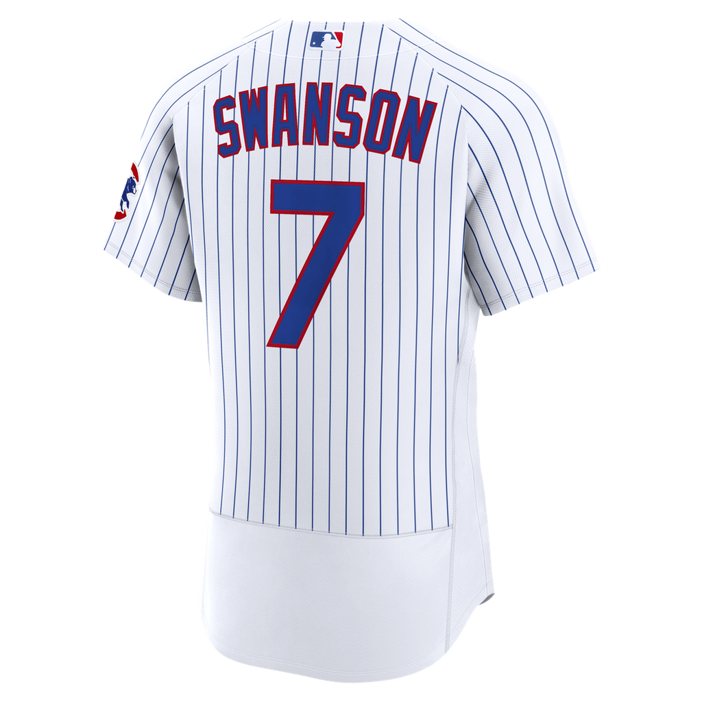 Men's Chicago Cubs Dansby Swanson White Home Jersey