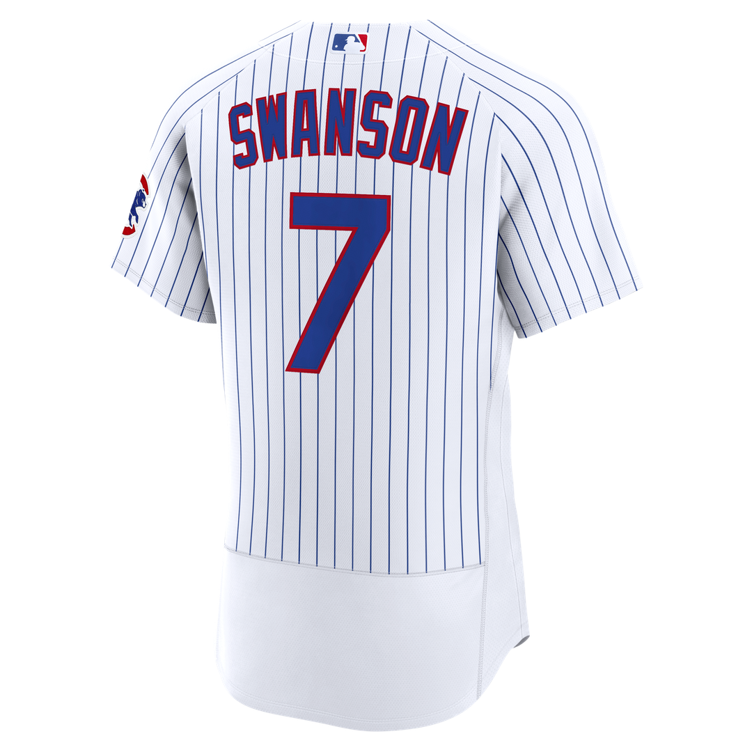 Men's Chicago Cubs Dansby Swanson White Home Jersey