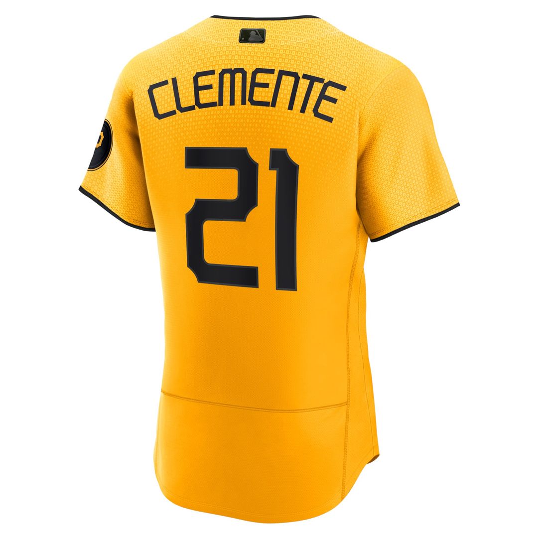 Men's Pittsburgh Pirates Roberto Clemente Gold City Connect Player Jersey