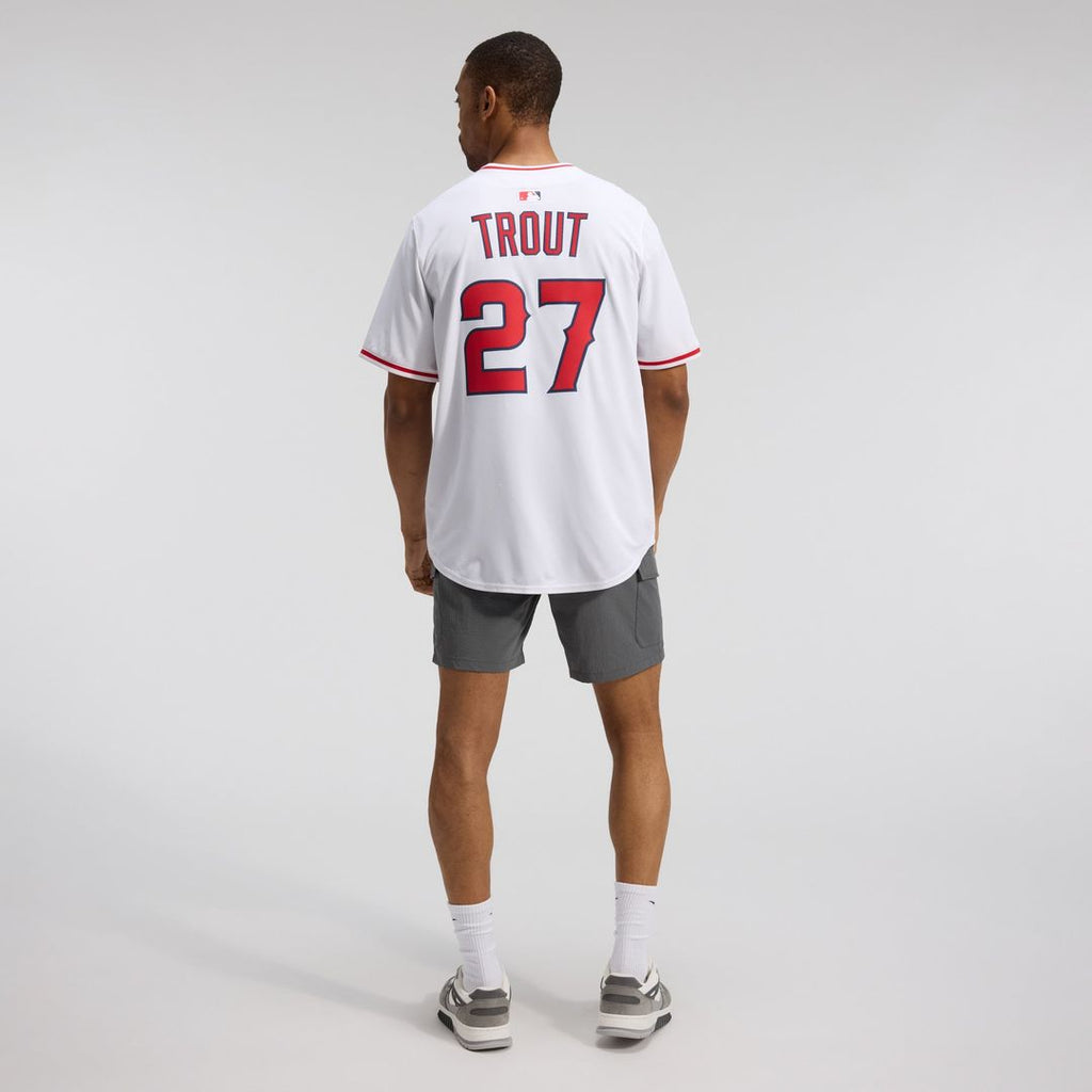 Men's Los Angeles Angels Mike Trout White Home Player Jersey