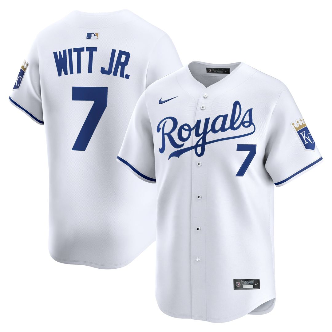 Men's Kansas City Royals Bobby Witt Jr. White Home Player Jersey