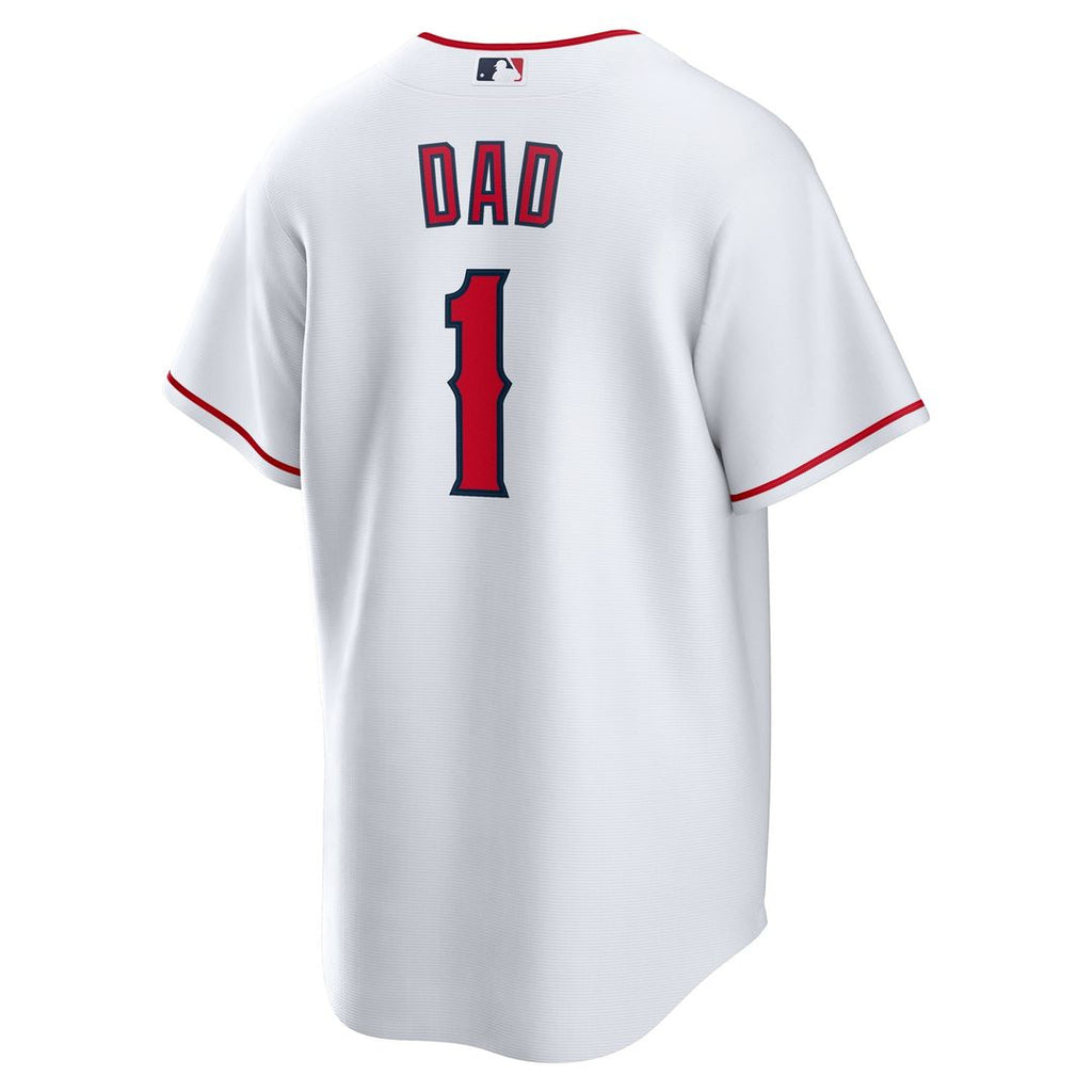 Men's Los Angeles Angels White #1 Dad Home Replica Jersey