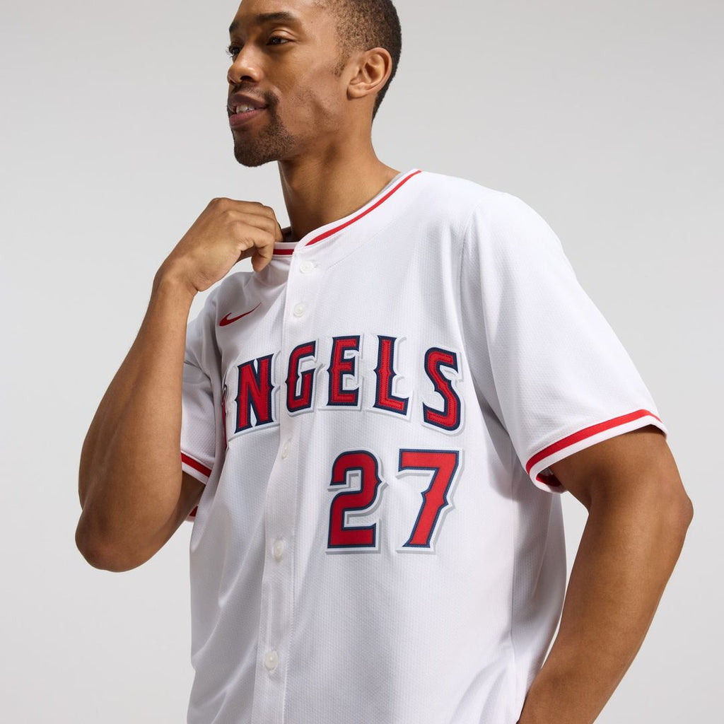 Men's Los Angeles Angels Mike Trout White Home Player Jersey