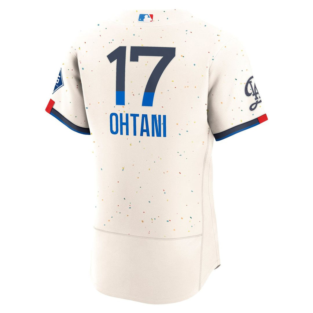 Men's Los Angeles Dodgers Shohei Ohtani Cream City Connect Sponsor Patch Jersey