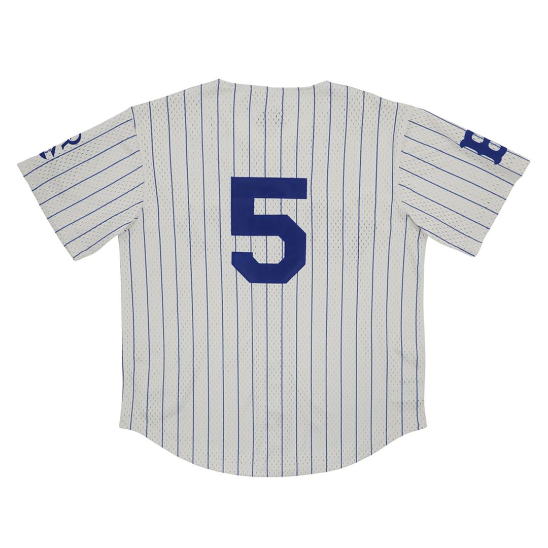 Men's Brooklyn Royal Giants #5 Rings & Crwns Cream Mesh Button-Down Replica Jersey
