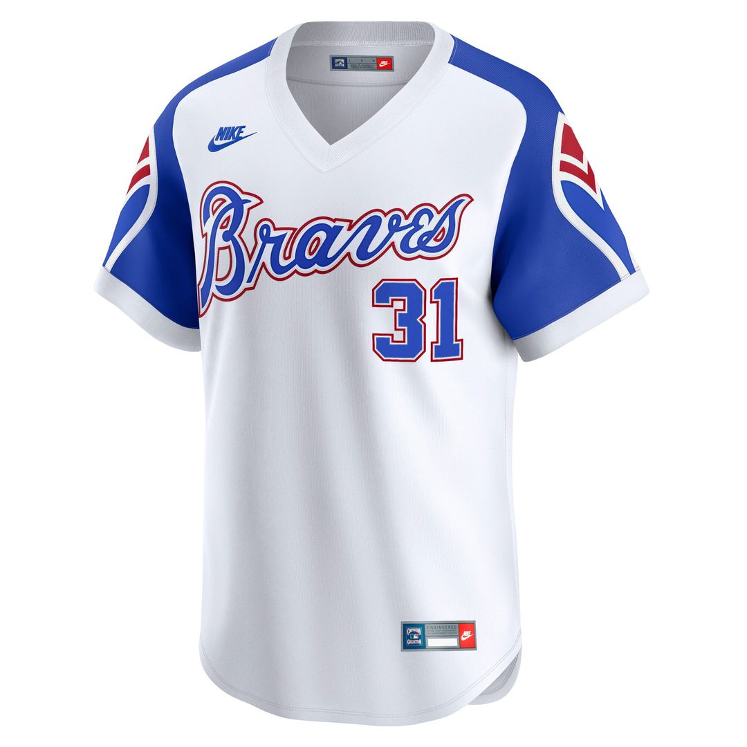 Men's Atlanta Braves Greg Maddux White Throwback Jersey