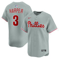 Men's Philadelphia Phillies Bryce Harper Gray Road Player Jersey
