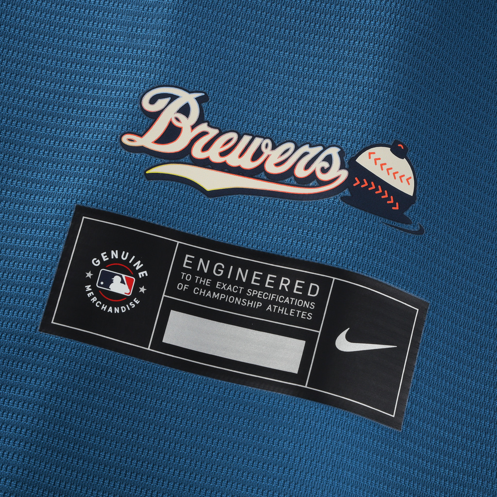 Men's Milwaukee Brewers Jackson Chourio Mineral Blue 2026 City Connect Stadium Jersey
