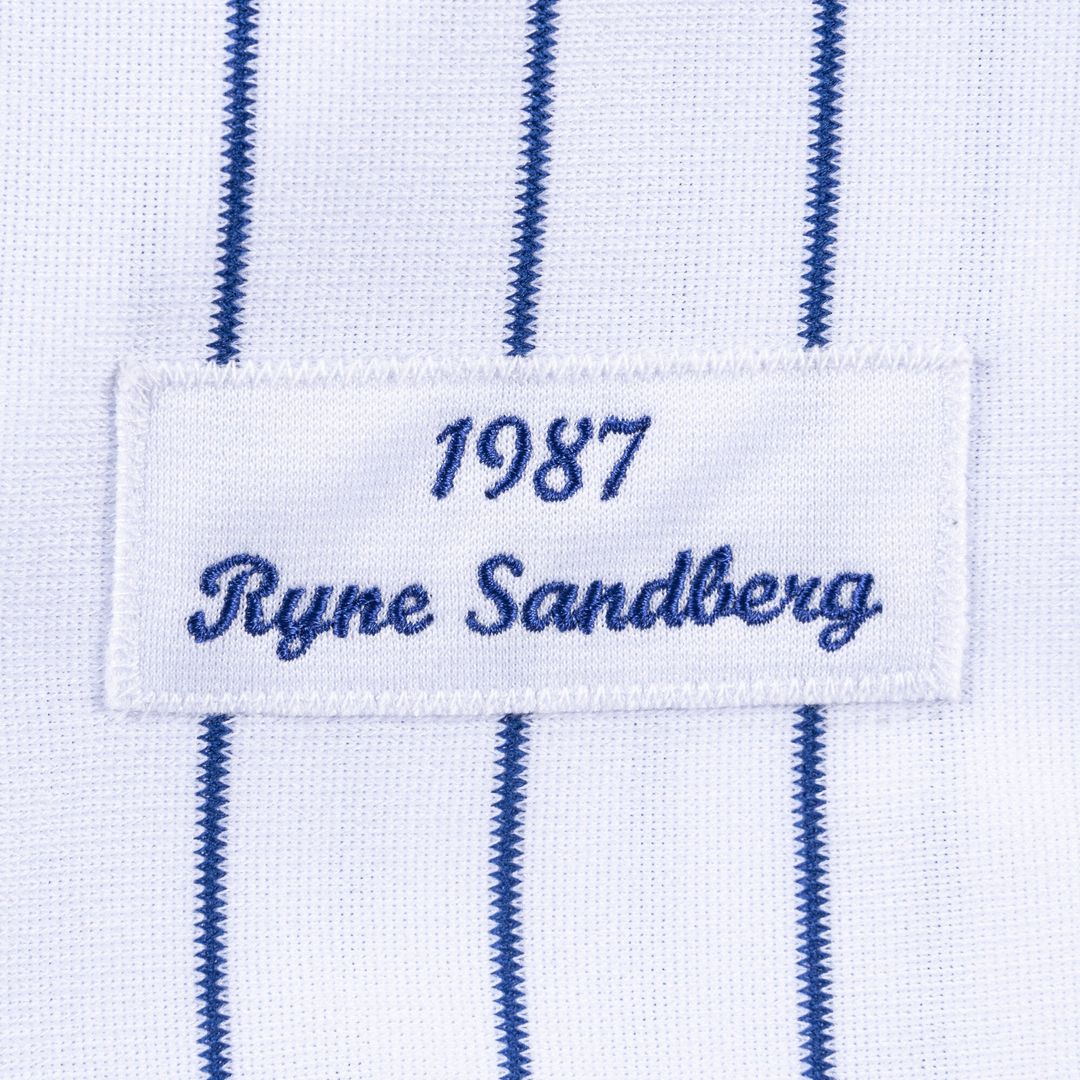 Men's Chicago Cubs Ryne Sandberg White 1987 Player Jersey